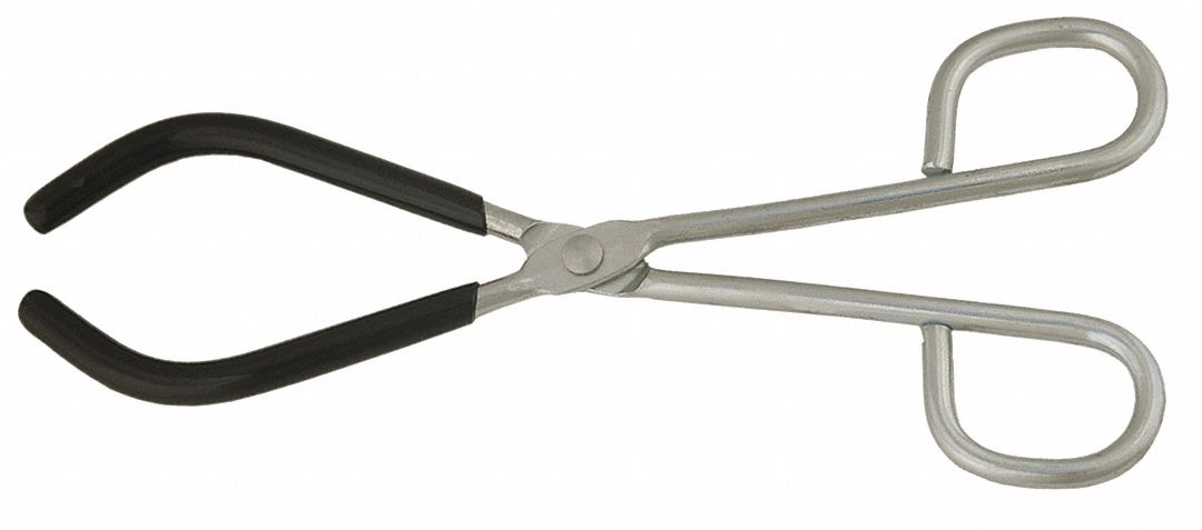 Brite Steel, 9 1/2 in Overall Lg, Beaker Tongs - 3TCG9