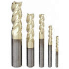 END MILL SET, 3 FLUTES, 5 PIECES, ⅛ IN SMALLEST MILL DIAMETER, ZRN FINISH, CARBIDE