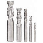 END MILL SET, 2 FLUTES, 5 PIECES, ⅛ IN SMALLEST MILL DIAMETER, CARBIDE