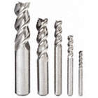 END MILL SET, 3 FLUTES, 5 PIECES, ⅛ IN SMALLEST MILL DIAMETER, 6 IN L