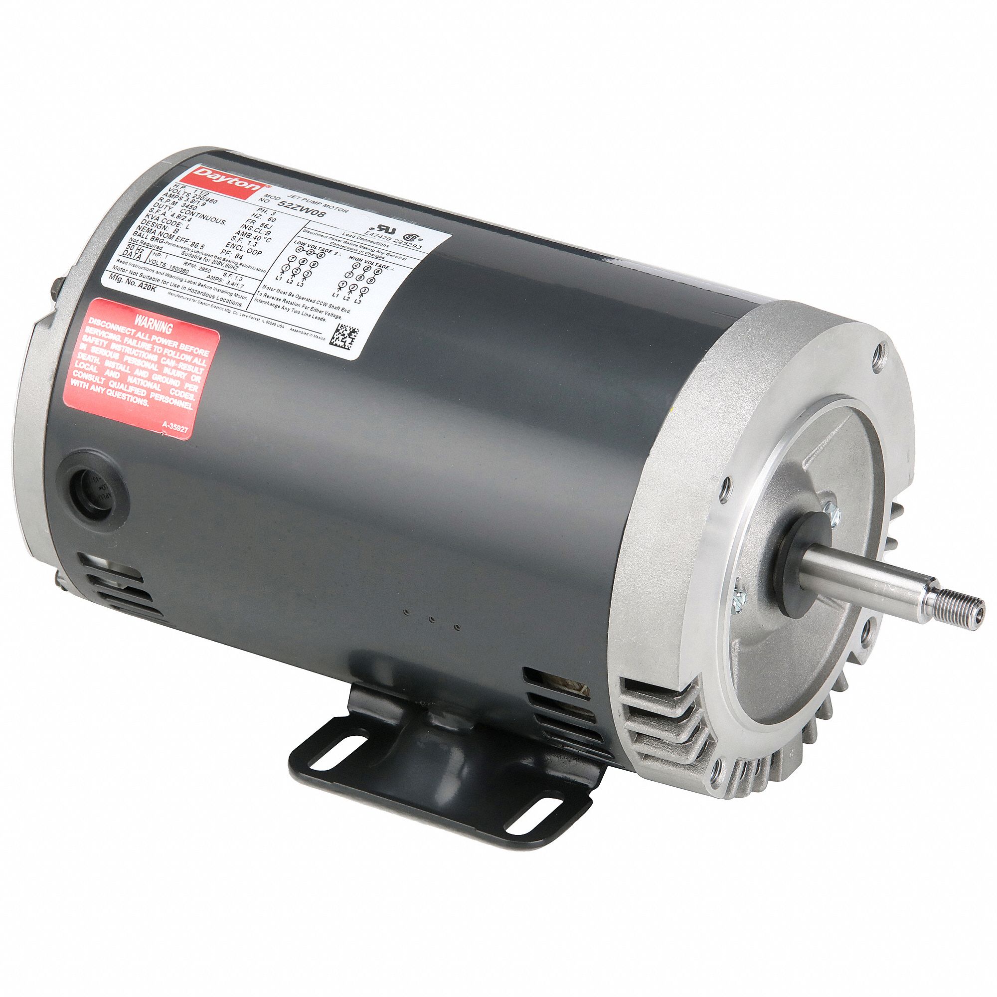 MOTEUR POMPE JET, 1-1/2 HP, 3.8/1.9 A