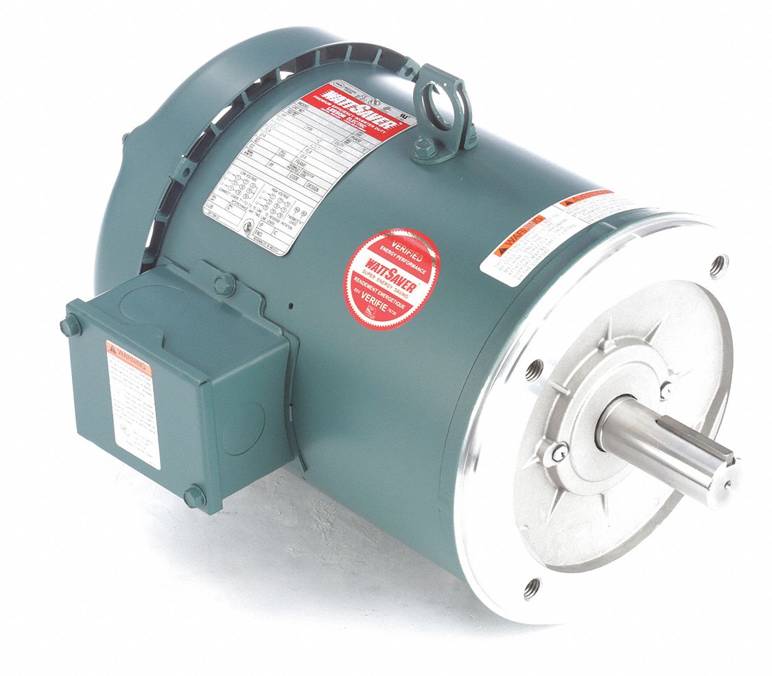 General Purpose Motor, 3 HP, 3-Phase, Nameplate RPM 1760, Voltage 230/ ...