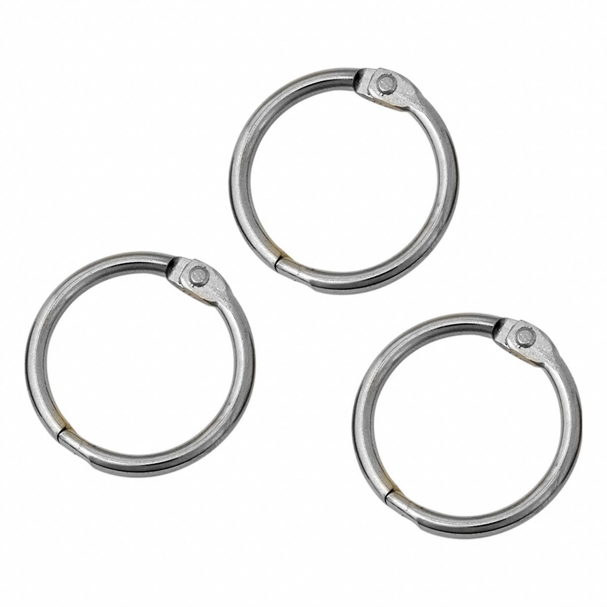 Ring: Binder, 1 in Binder, Silver, Metal, 50 PK