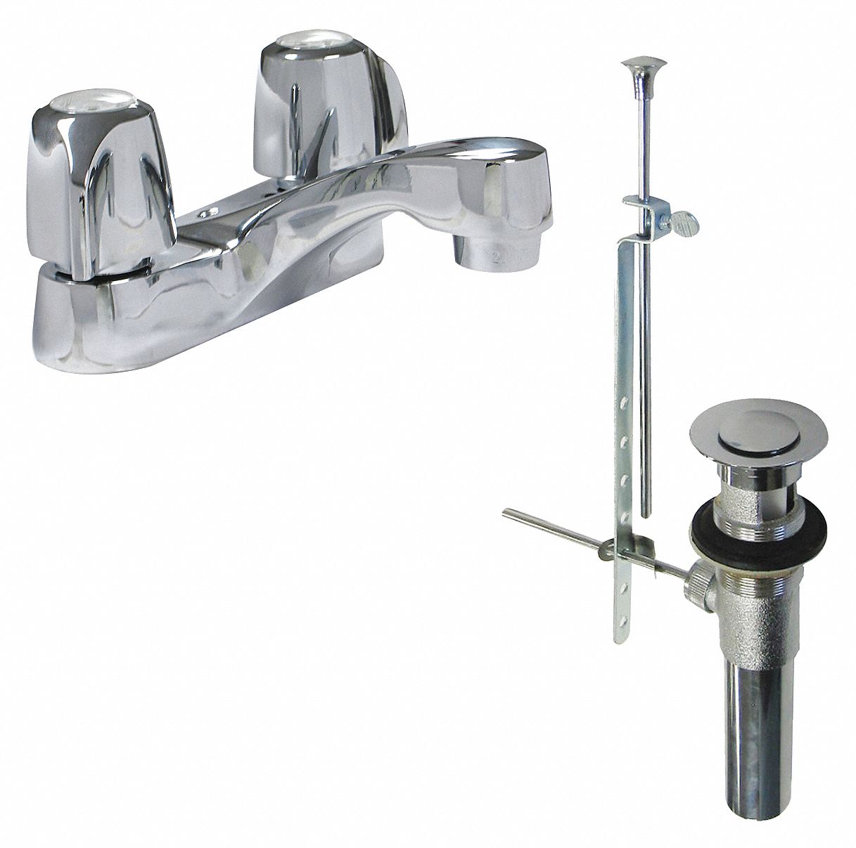 Handle: Gerber, 3-Wing Canopy Handle, Use with Hot/Cold Water Temp, Brass, Chrome Finish