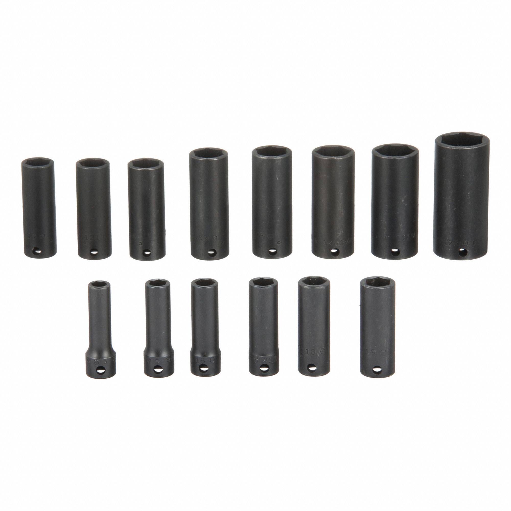 Impact Socket Set: 3/8 in Drive Size, Small Set (0-50 pieces) Set Size, 14 Pieces