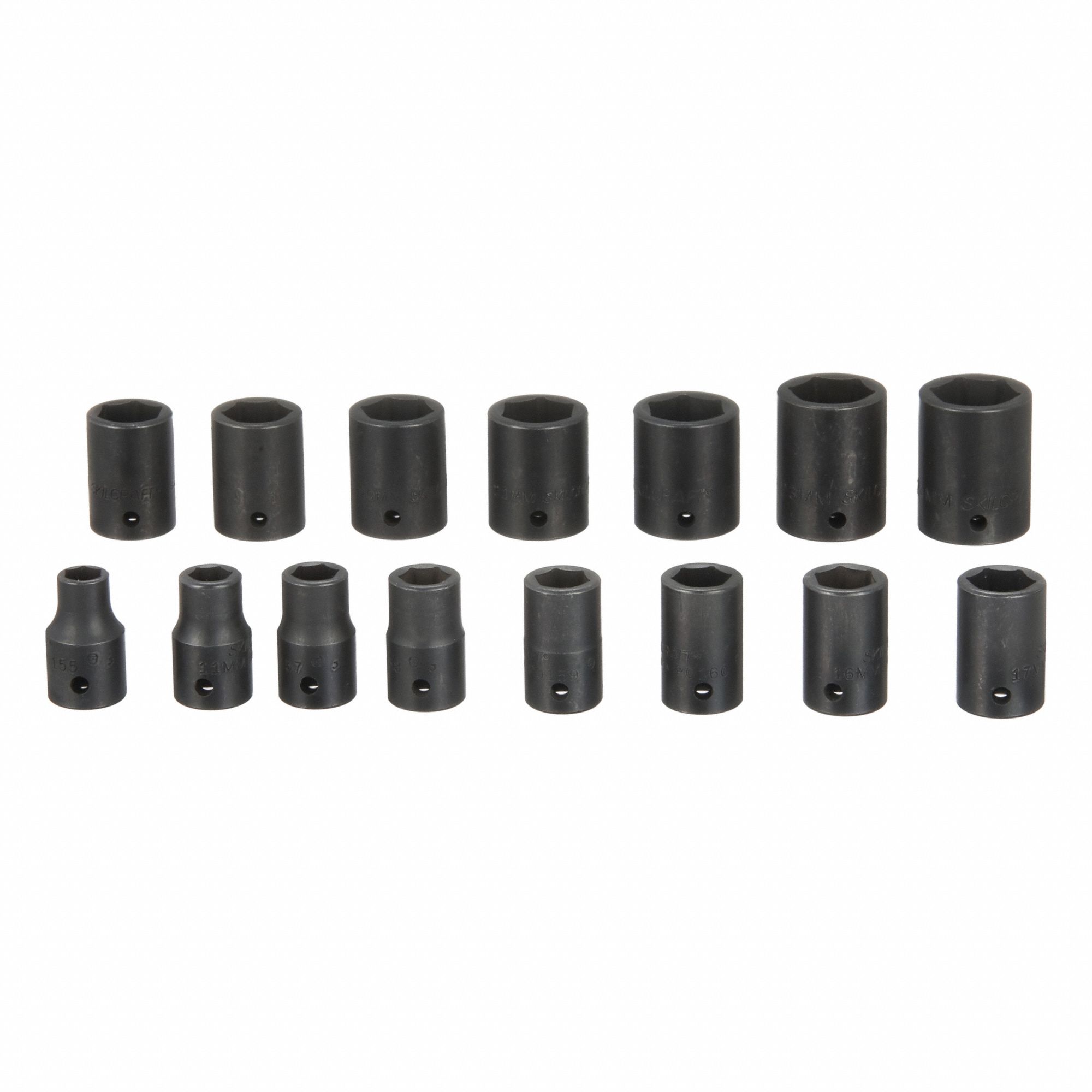 Impact Socket Set: 1/2 in Drive Size, Small Set (0-50 pieces) Set Size, 15 Pieces