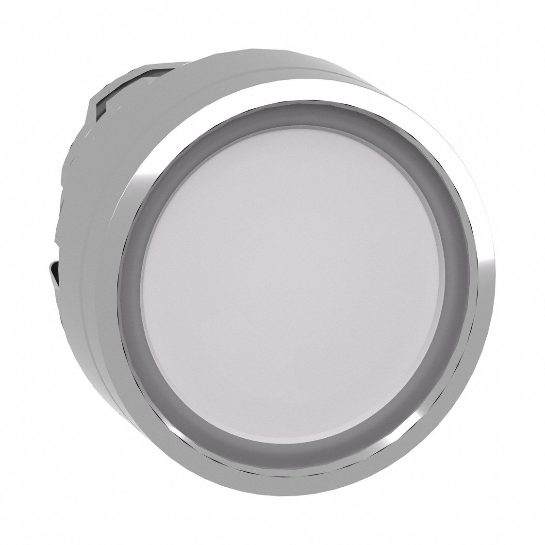 Push Button: White, 22 mm Mounting Size, Metallic, Momentary