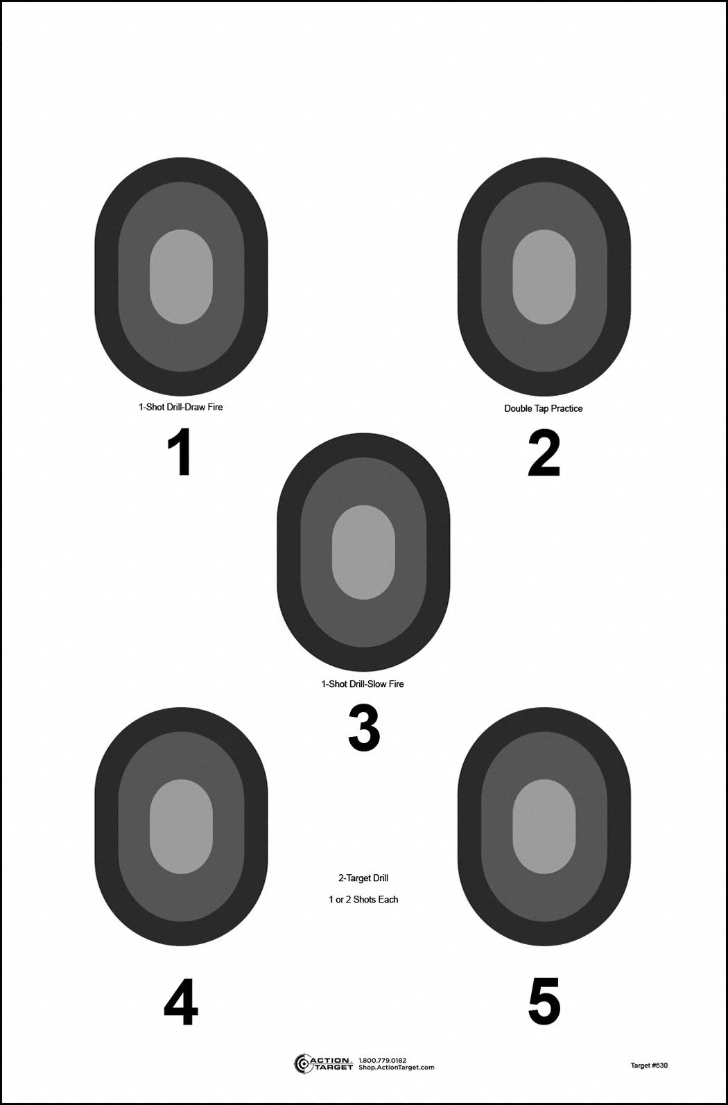 Five Bullseye Target PK50