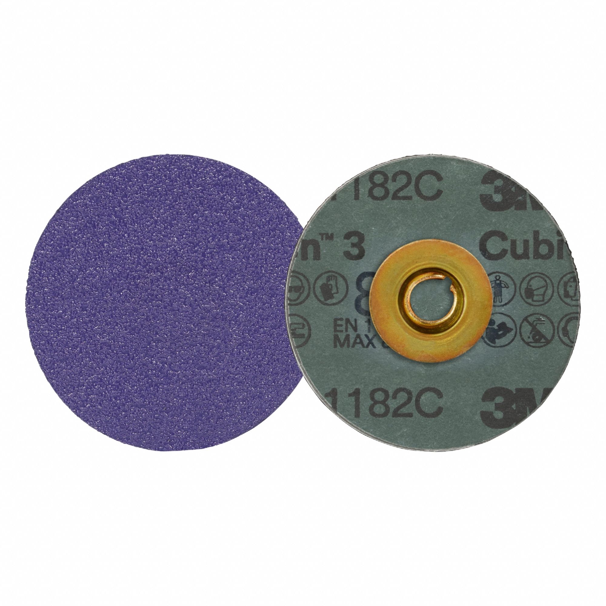 Quick-Change Disc: TSM, 3", Ceramic, 80 Grit, YF Wt Fiber, 1182C, 50 PK
