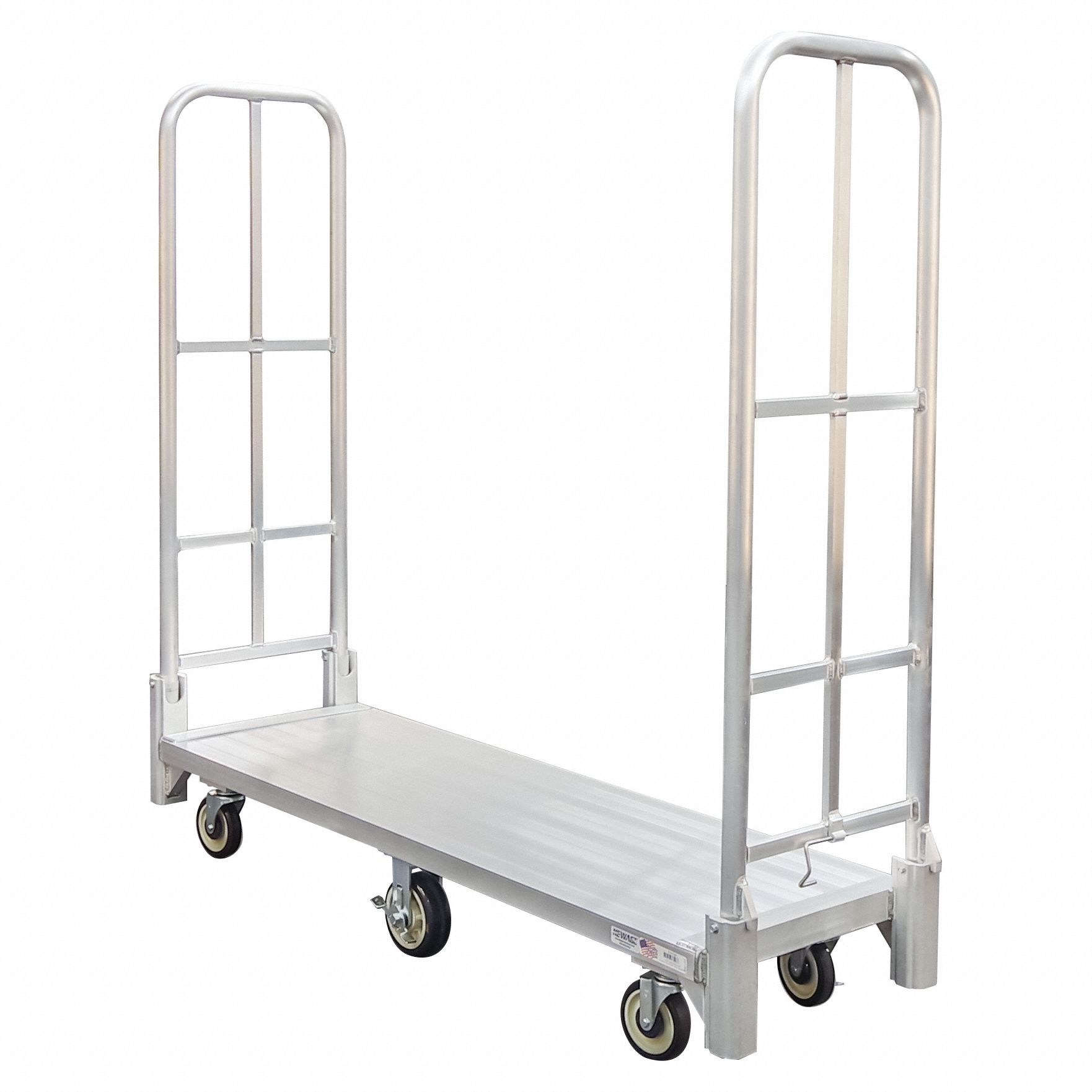Platform Truck: 1, 500 lb Load Capacity, 62 in x 20 in x 9 5/8 in, Polyurethane