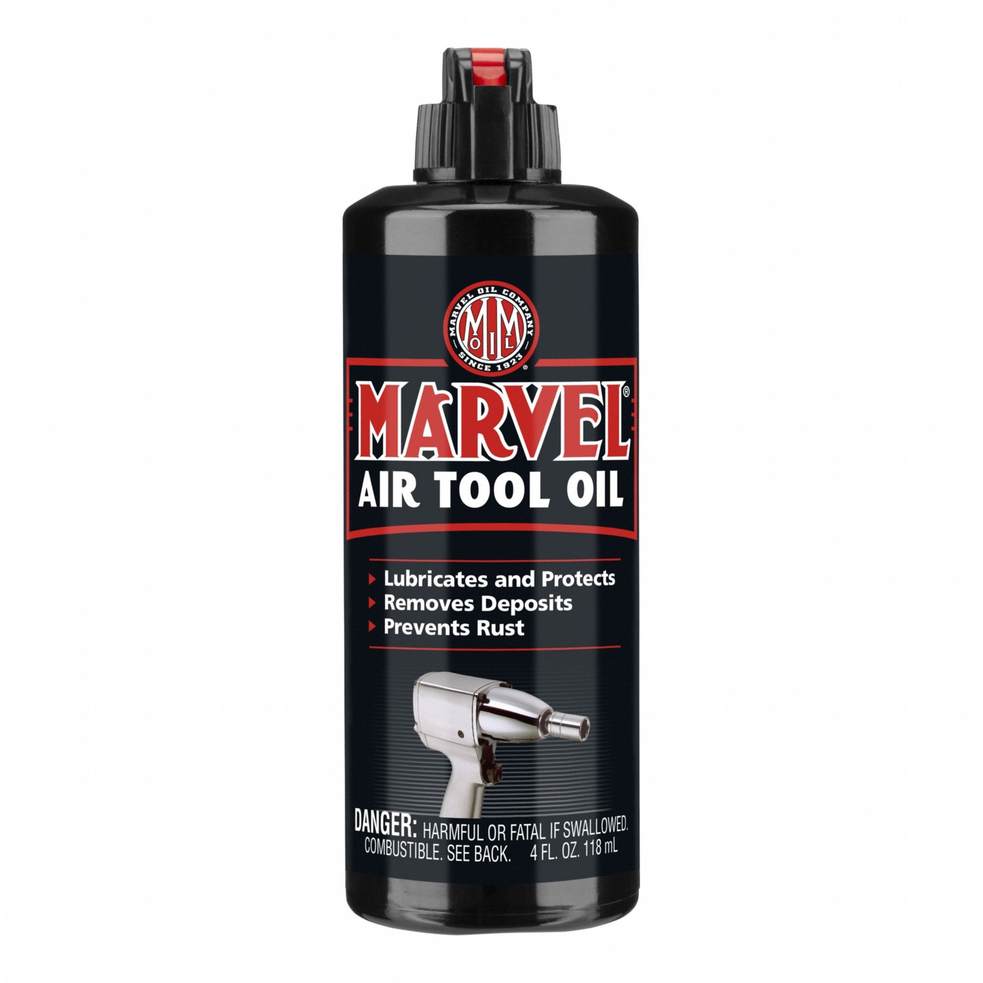 Air Tool Oil: Petroleum, Not Food Grade, Corrosion Inhibition, 4 oz Container Size