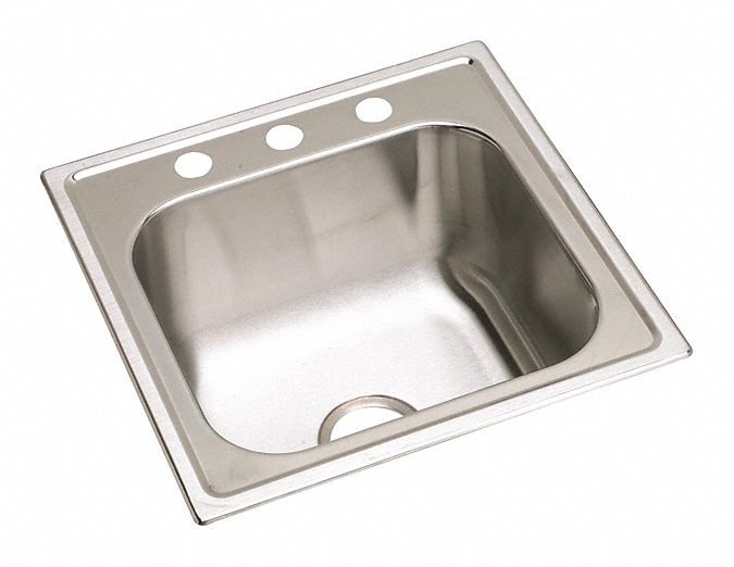 Sink, 20 Ga, SS, 20x20x10.15625", Top