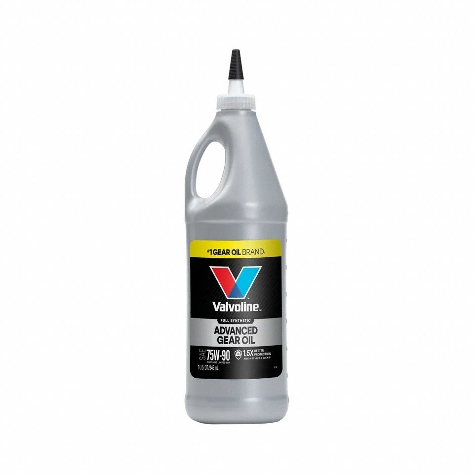 Gear Oil: Synthetic, 1 qt Container Size, Bottle, 75W-90, 180 Viscosity Index