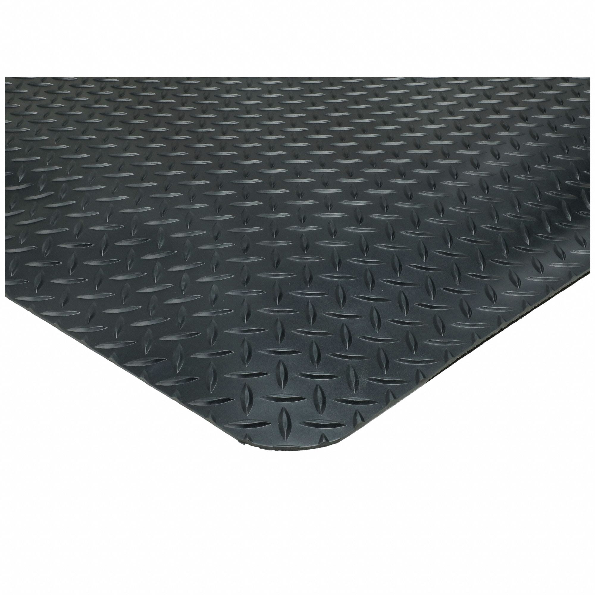 NOTRAX Antifatigue Mat Diamond Plate, 4 ft x 4 ft, 1 in Thick, Black