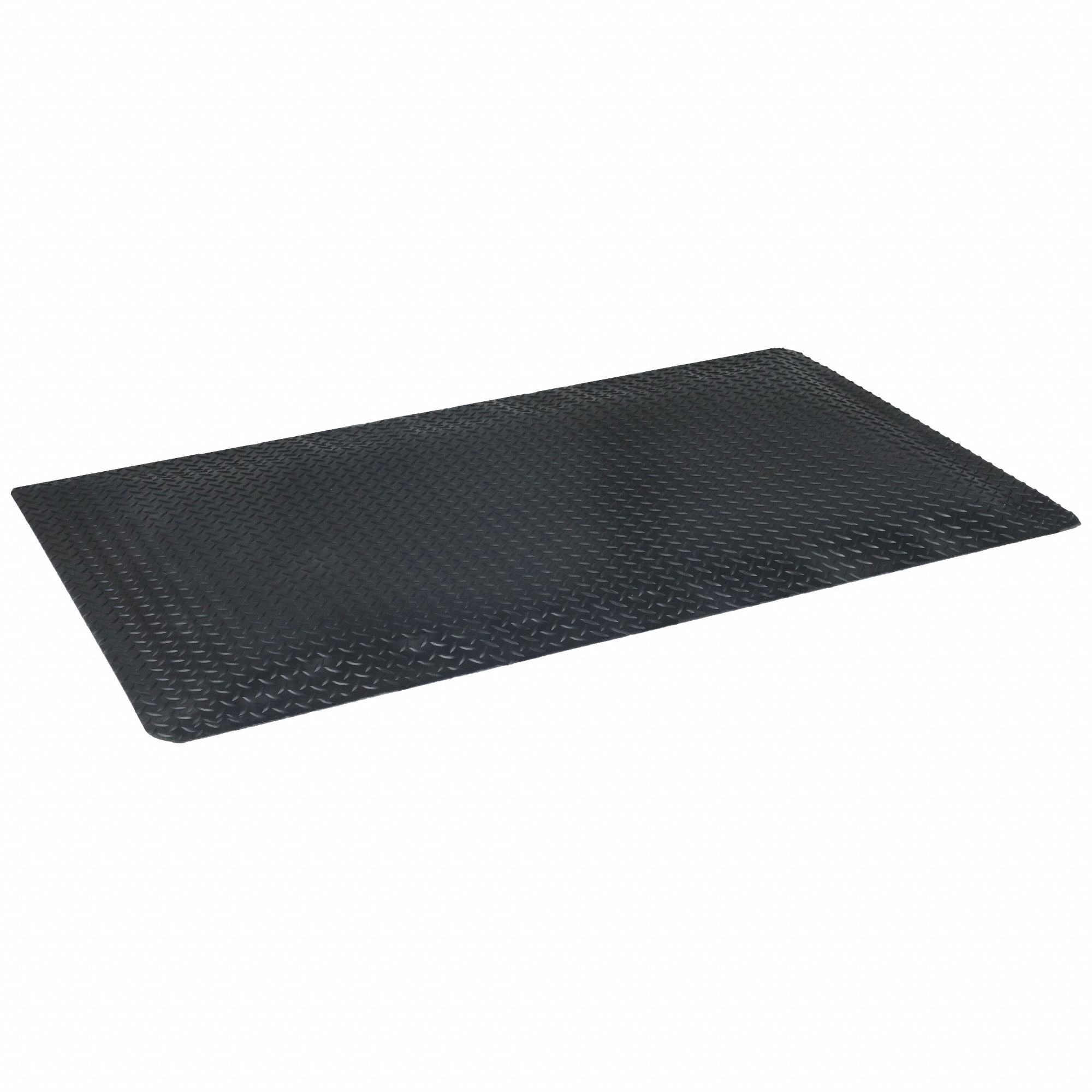 ANTIFATIGUE MAT, DIAMOND PLATE, 3 X 5 FT, 1 IN THICK, BLACK, VINYL/NITRILE/RUBBER FOAM