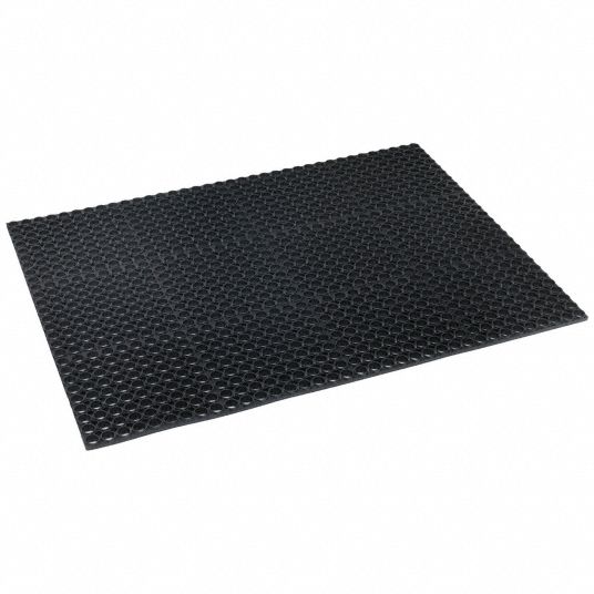 Choice 2' x 3' Black Rubber Straight Edge Anti-Fatigue Floor Mat - 3