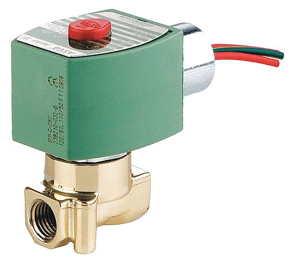 Solenoid Valve: 2-Way, Normally Closed, 1/4 in Pipe Size, 220V AC/240V AC, High Flow