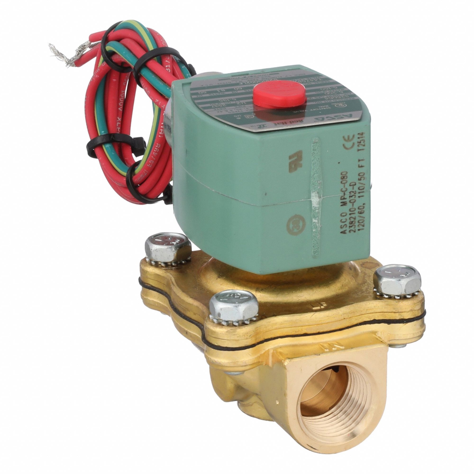 Solenoid Valve: 2-Way, Normally Closed, 1/2 in Pipe Size, 110V AC/120V AC, Watertight