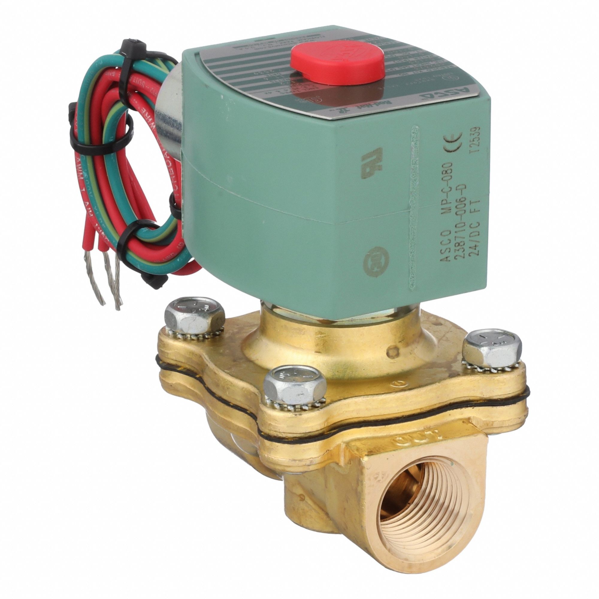 Solenoid Valve: 2-Way, Normally Closed, 1/2 in Pipe Size, 24V DC, Watertight, High Flow