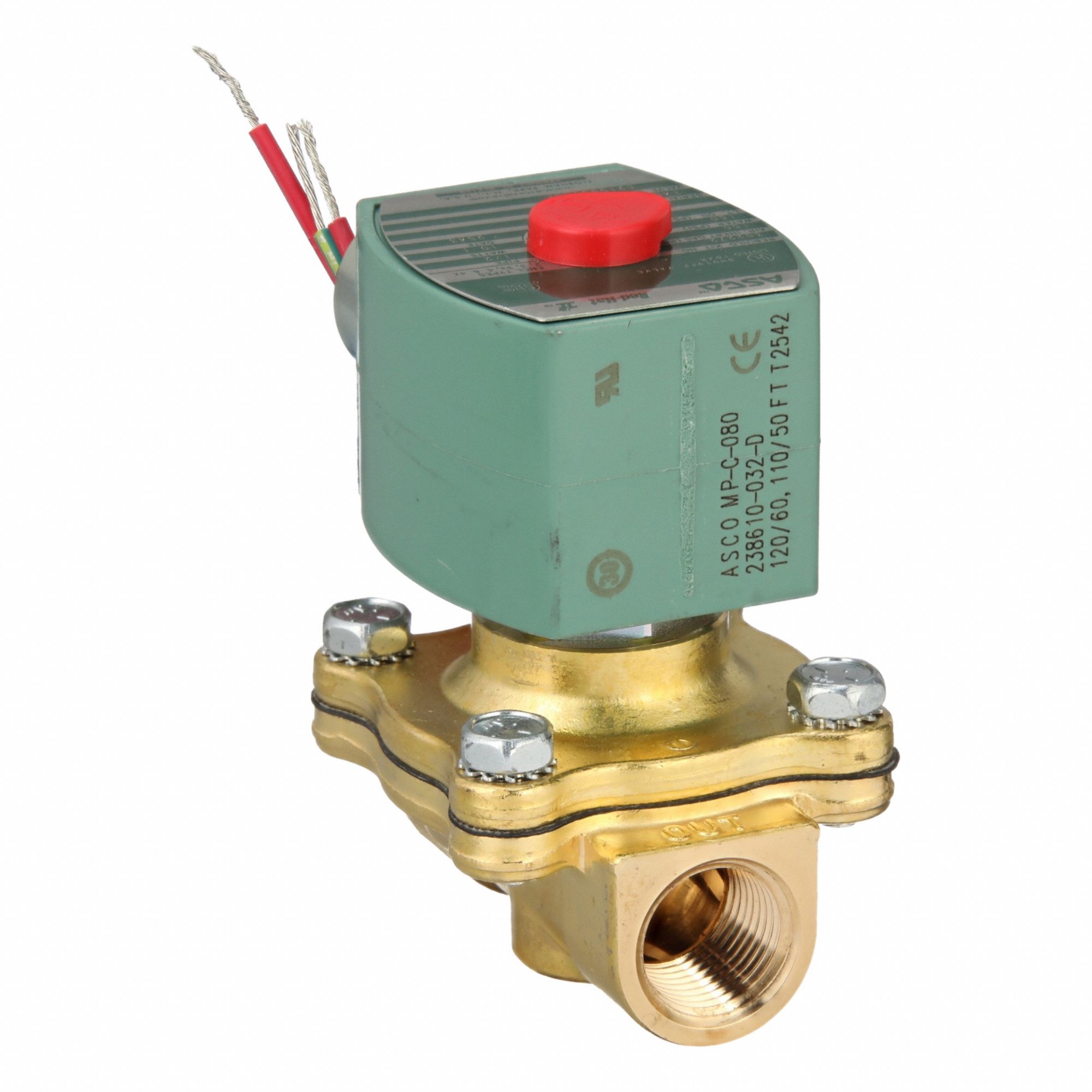 Solenoid Valve: 2-Way, Normally Closed, 1/2 in Pipe Size, 110V AC/120V AC, Watertight