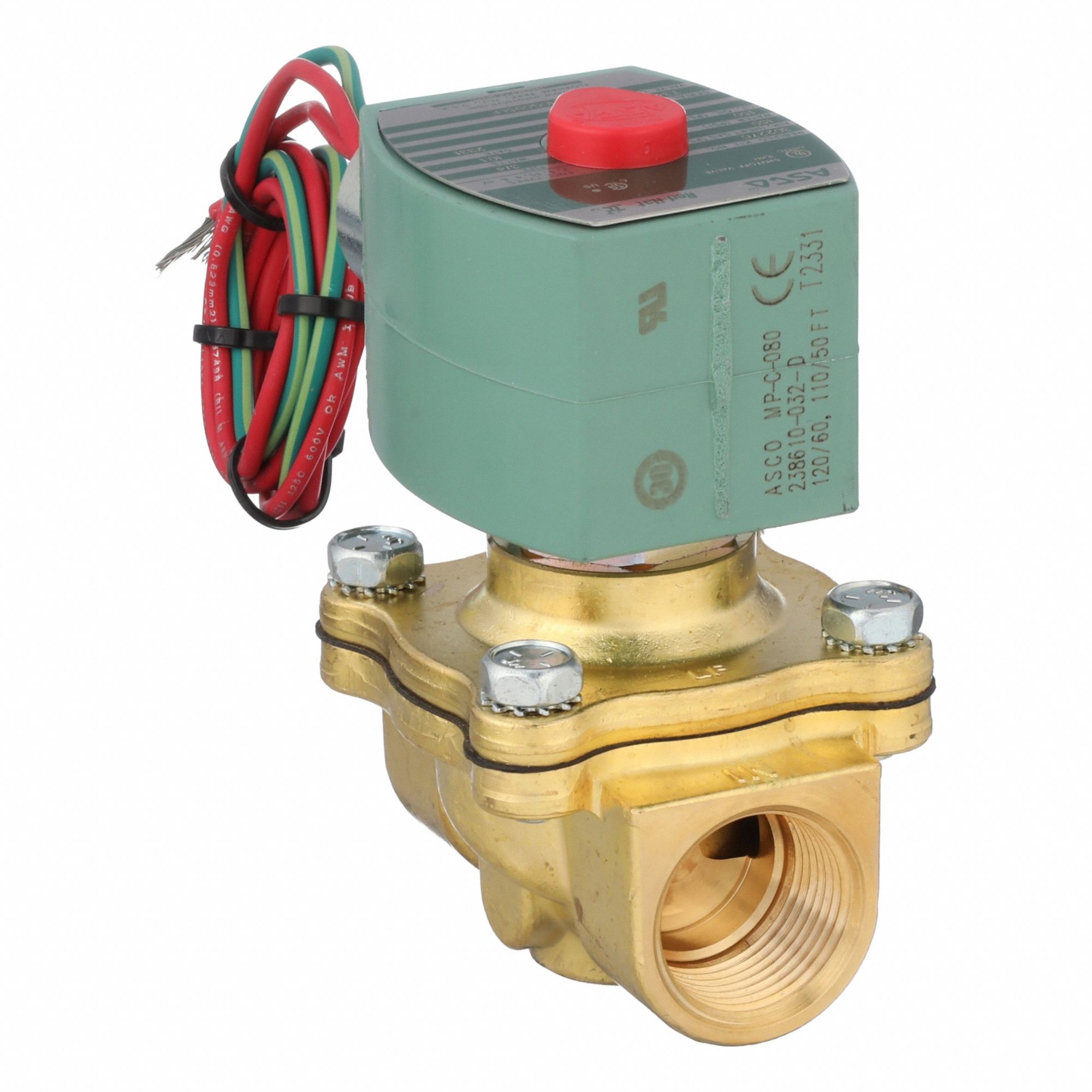 Solenoid Valve: 2-Way, Normally Closed, 3/4 in Pipe Size, 110V AC/120V AC, Watertight
