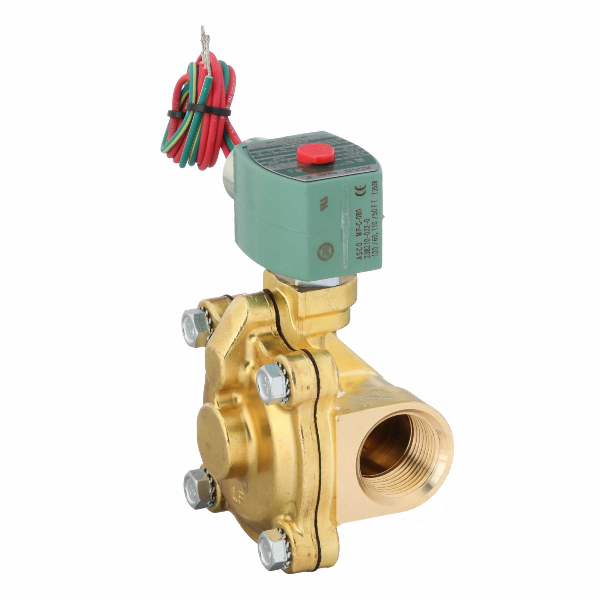Solenoid Valve: 2-Way, Normally Closed, 1 in Pipe Size, 110V AC/120V AC, Watertight, NBR Seal