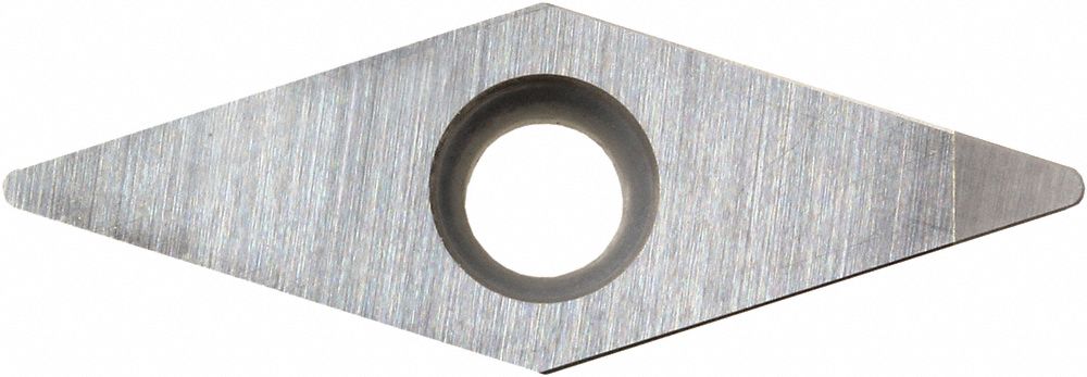Diamond Turning Insert: VBGW Insert, Neutral, 1/8 in Thick, 0.0080 in Corner Radius, KBN25M