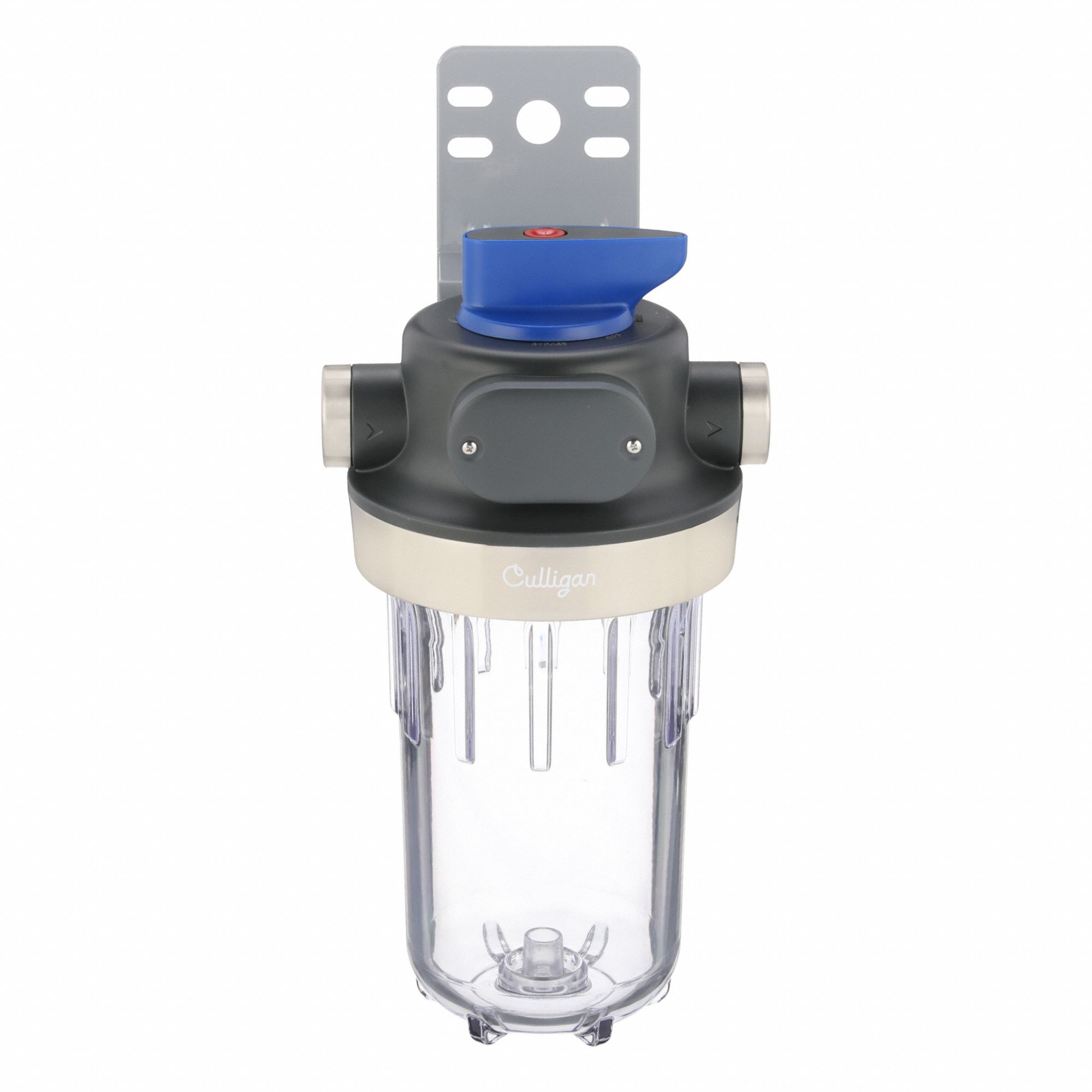Water Filter Housing: 1 in, NPT, 15 5/8 in Overall Ht, 8 3/8 in Overall Dia, Clear, 8 gpm