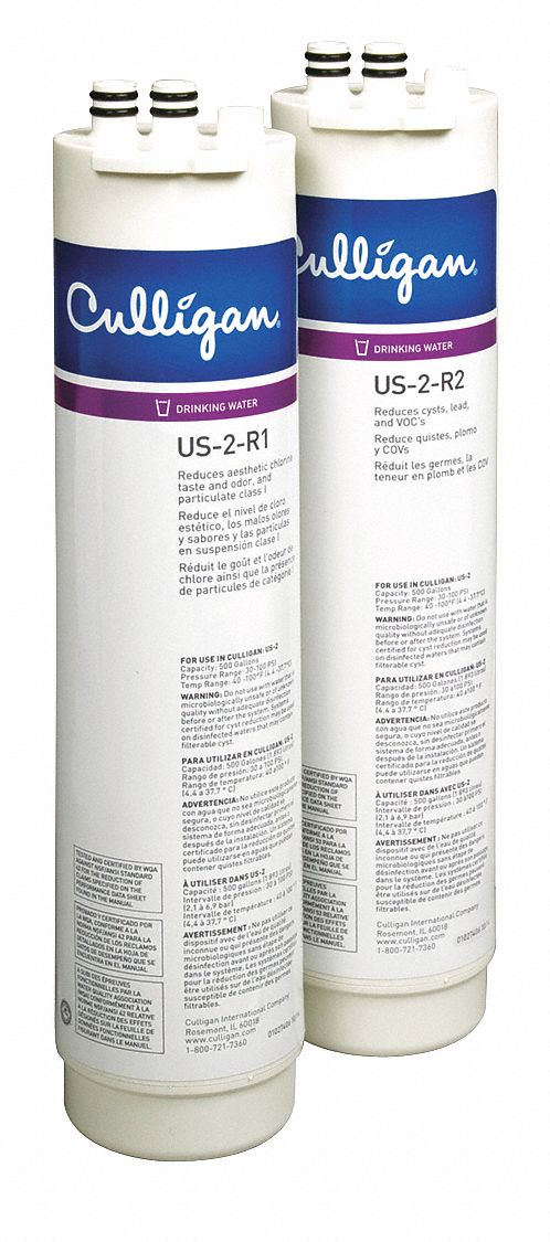 Quick-Connect Water Filter: 0.5 micron Micron Rating, 500 gal Service Life - Gallons
