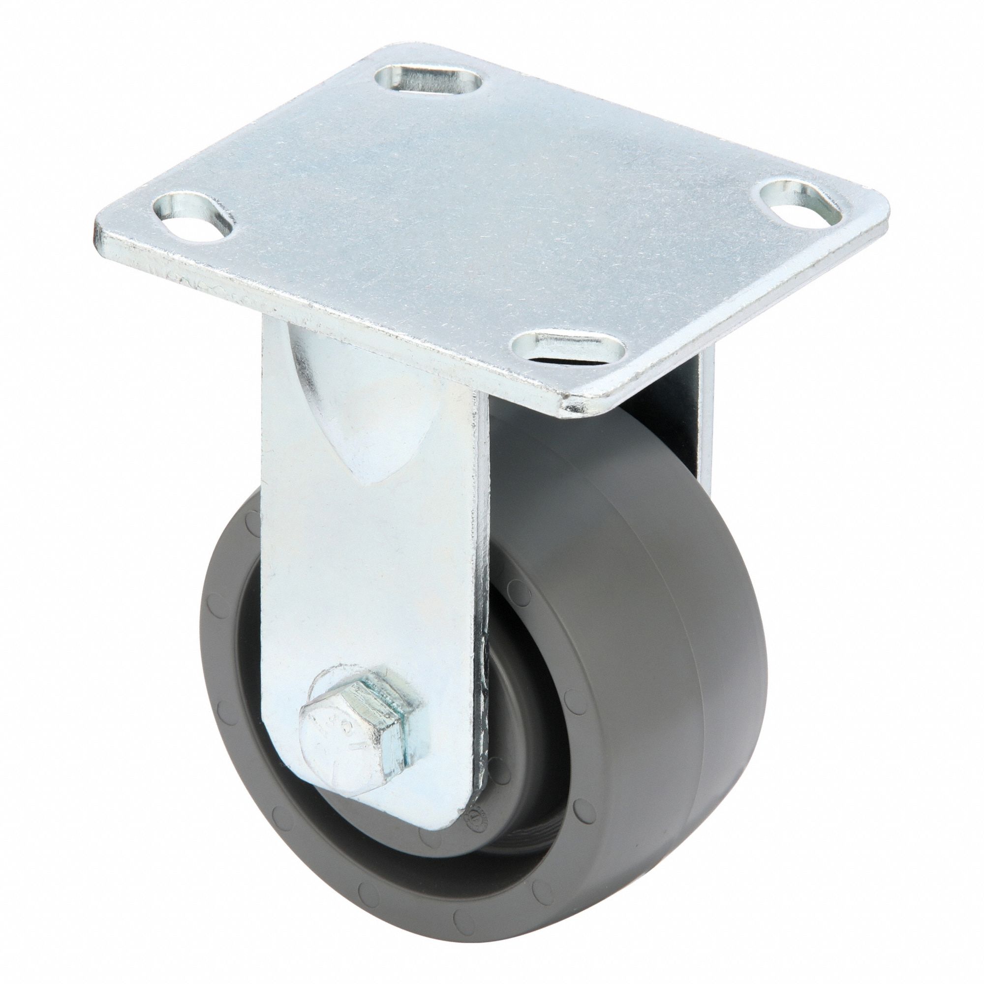 Plate Caster, Rigid, Elastomer, 5 5/8"H