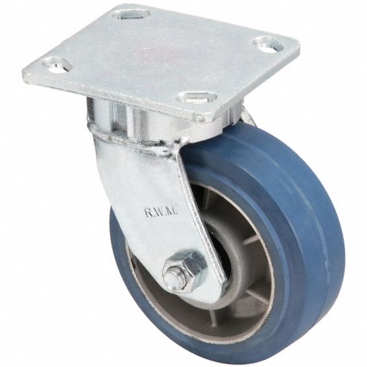 RWM, 5 in Wheel Dia., 600 lb, Kingpinless Plate Caster - 53CF59|65-RAB ...