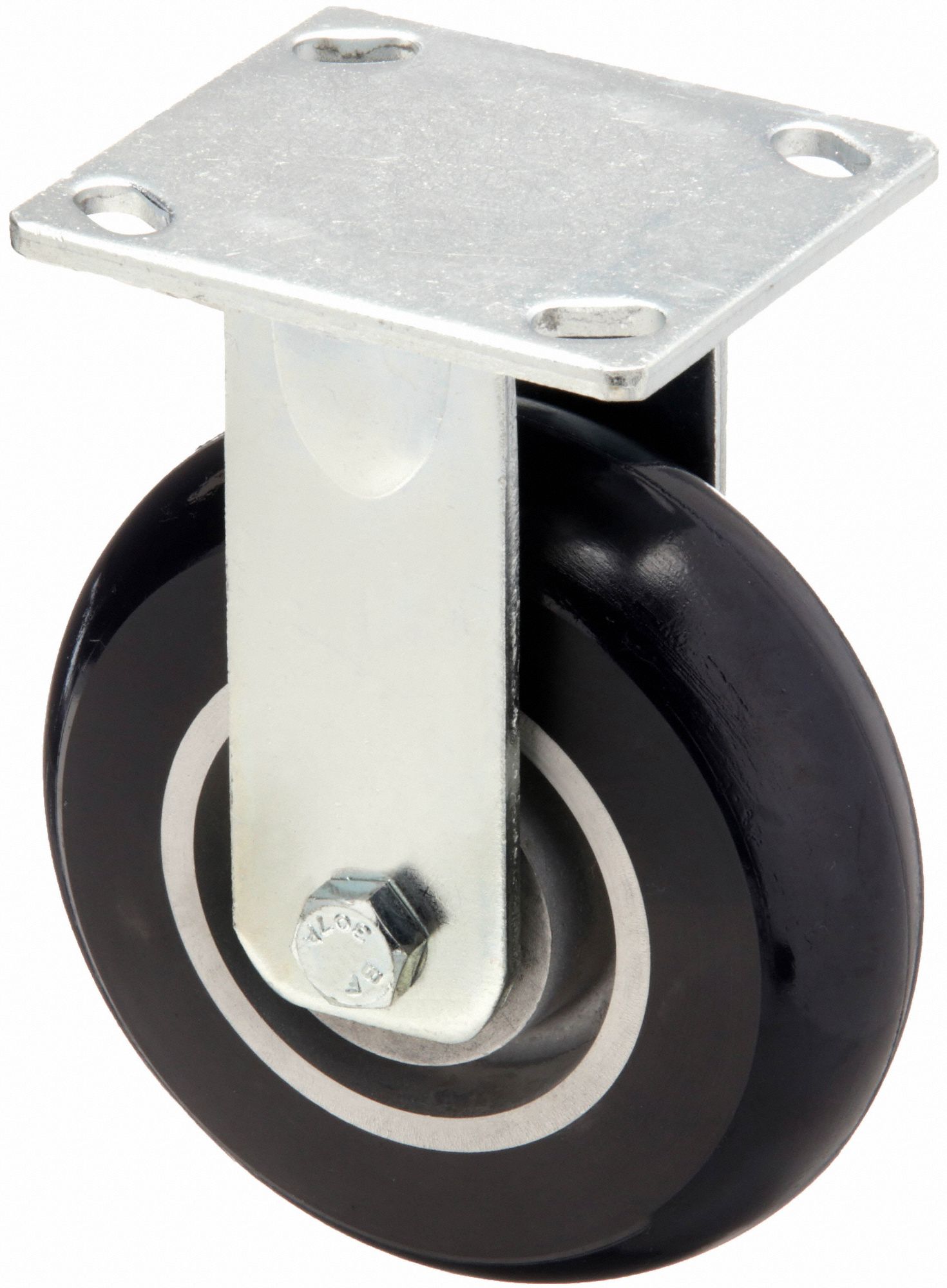 KINGPINLESS PLATE CASTER, 6 IN WHEEL DIA, 1230 LB, 7½ IN MOUNTING H, RIGID CASTER, FIRM