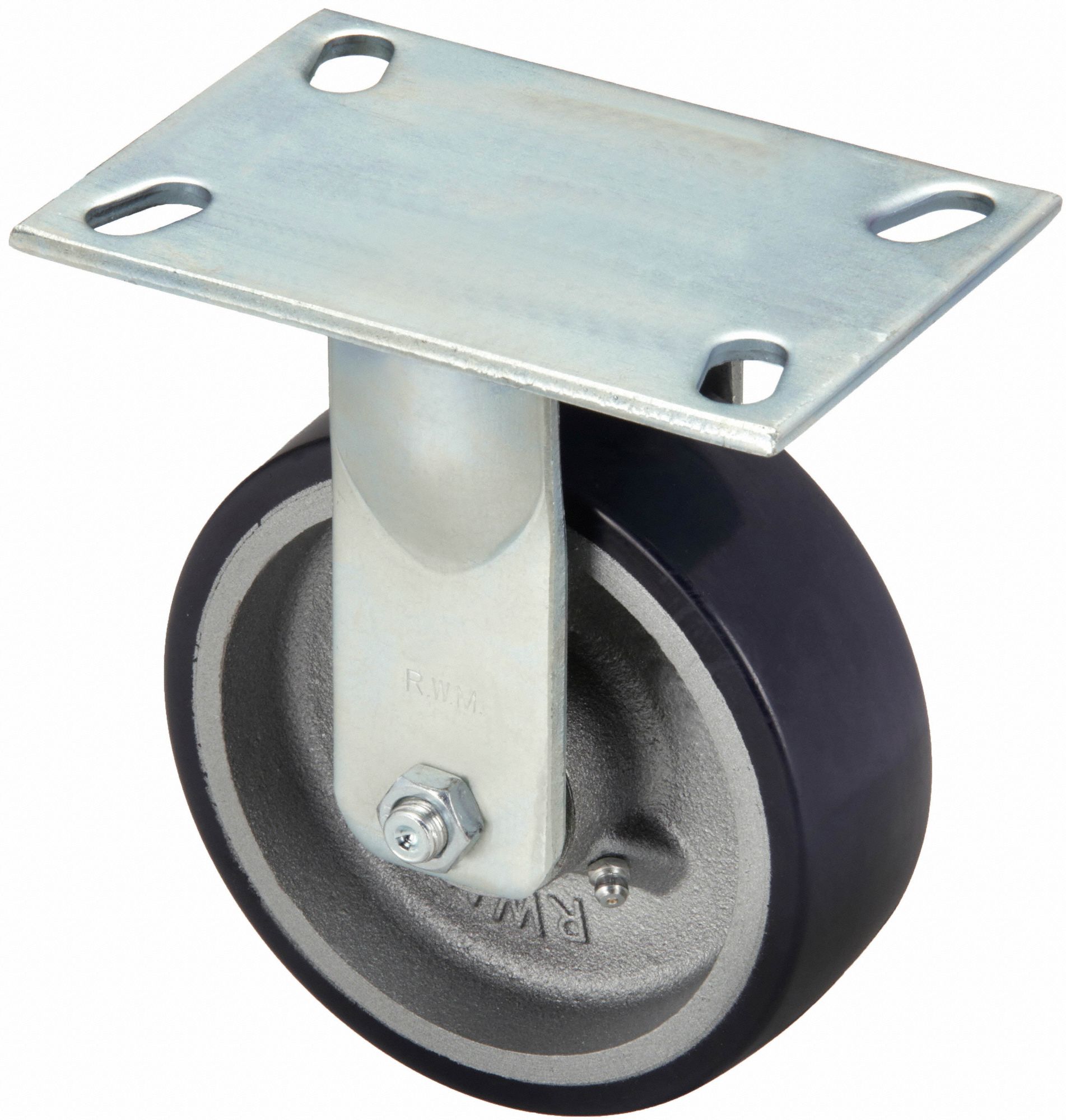 RWM Kingpinless Plate Caster 6 in Wheel Dia., 1230 lb, 7 1/2 in