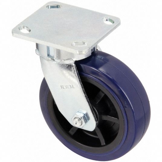 RWM, 6 in Wheel Dia., 900 lb, Kingpinless Plate Caster - 53CG64|65-UPR ...