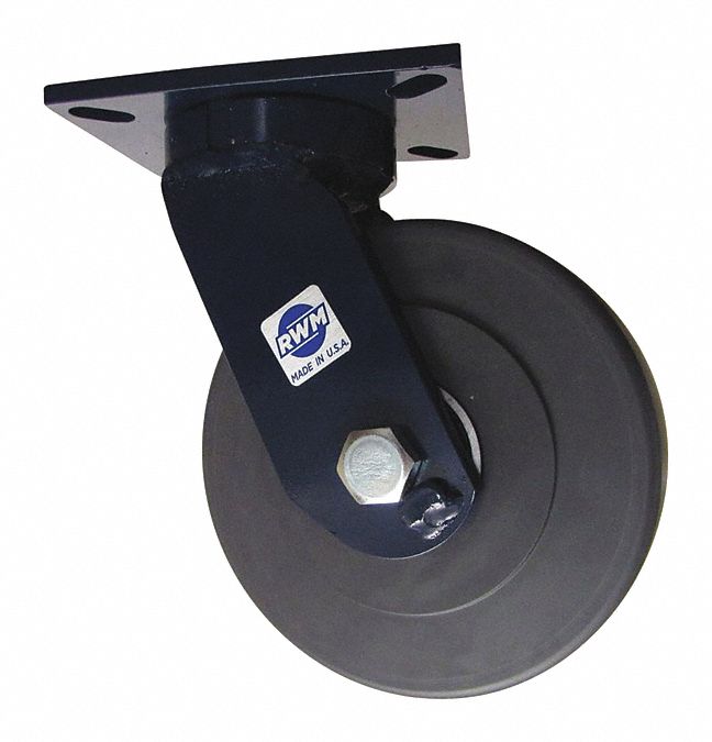 RWM Kingpinless Plate Caster 8 in Wheel Dia., 7000 lb, 10 1/2 in