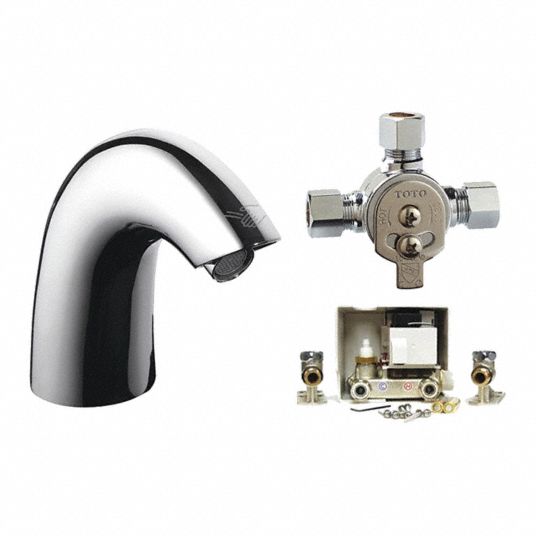 TOTO Chrome, Mid Arc, Bathroom Sink Faucet, Motion Sensor Faucet