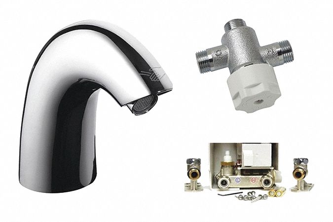 Toto Chrome Mid Arc Bathroom Sink Faucet Motion Sensor Faucet Activation 0 19 Gpm 53ch73 Tel105 Cet Cp Grainger