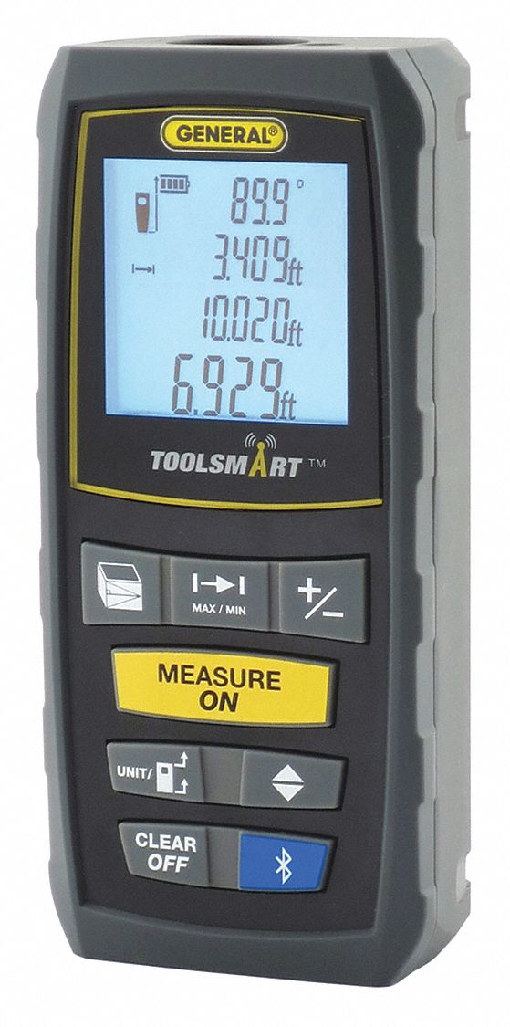 GENERAL Laser Distance Meter, Indoor, Maximum Measuring Distance 100 ft, Accuracy +/1/16 in