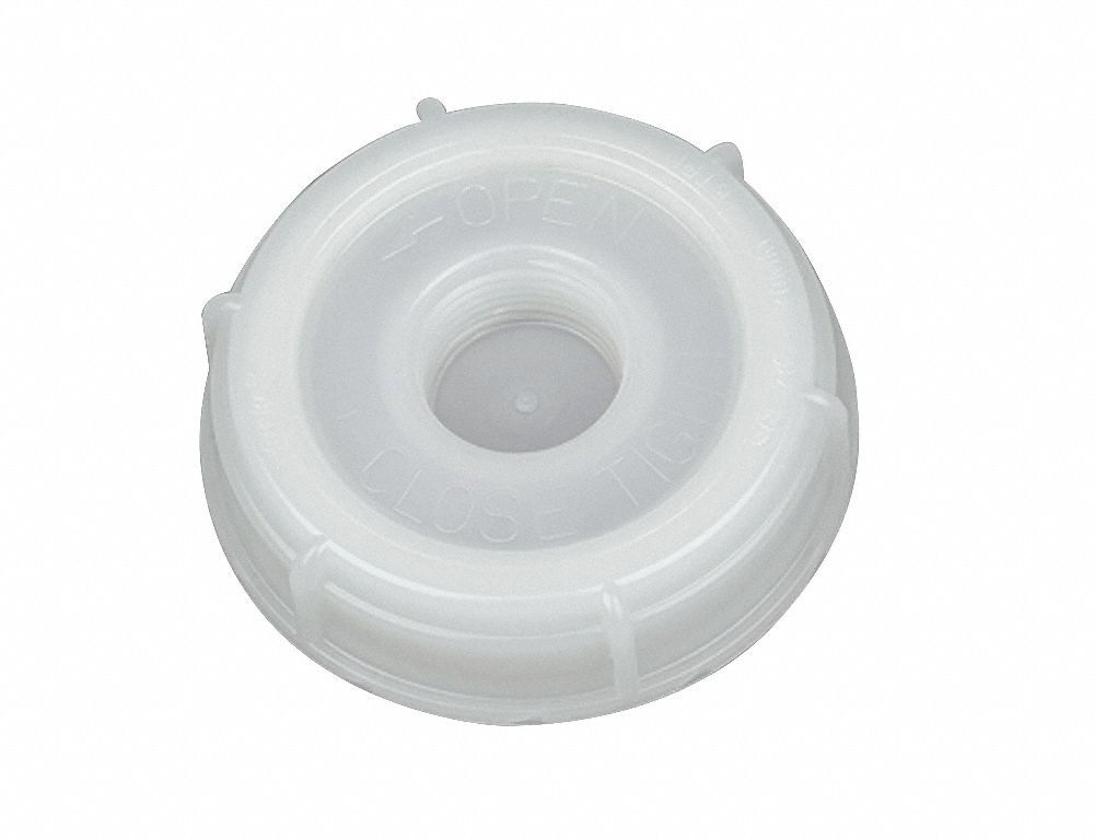 PLASTIC PAIL LID, GASKETED/REDUCING SCREW CAPACITY, 2¾ IN DIAMETER, WHITE, PLASTIC, 15 PK