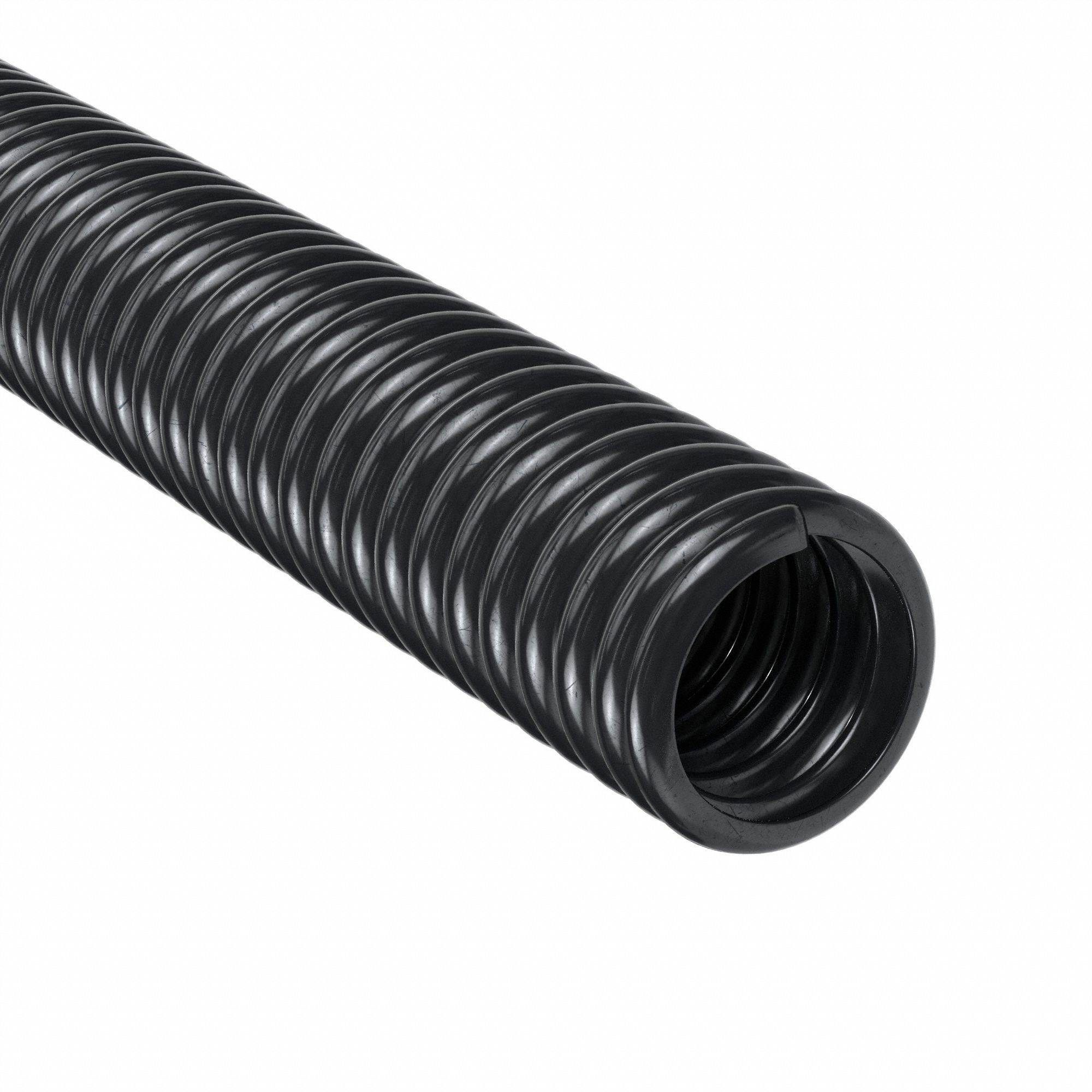 Liquid-Tight Flex Plastic Conduit: 1/2 in Trade Size, Black, 100 ft Nominal  Lg, 160