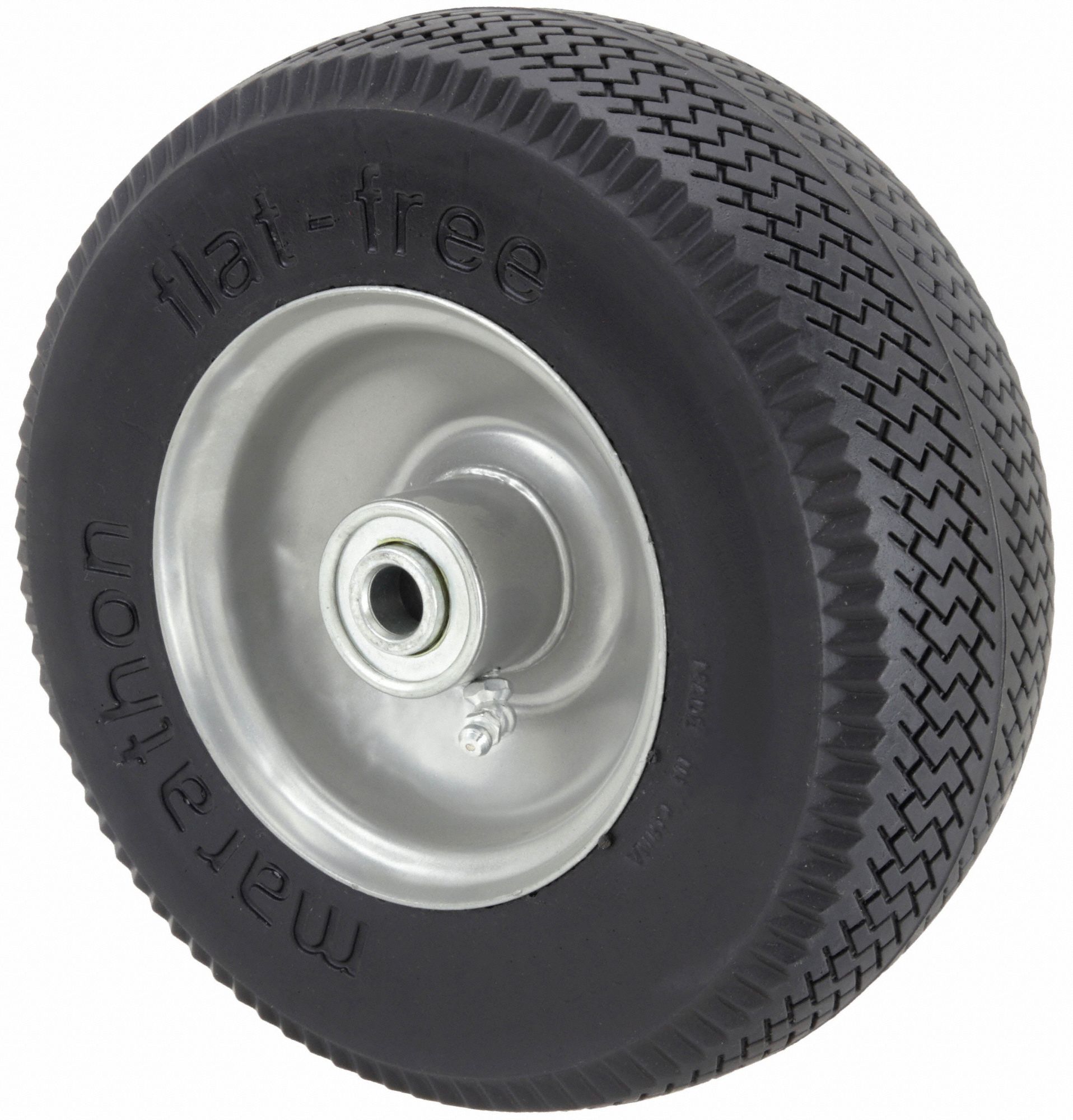 FLAT-FREE POLYURETHANE FOAM WHEEL, 8½ IN WHEEL DIAMETER, 3 IN WHEEL W, 200 LB, STEEL