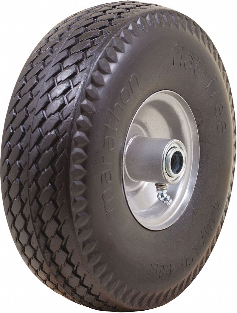 GRAINGER APPROVED FlatFree Polyurethane Foam Wheel 10 in Wheel Dia