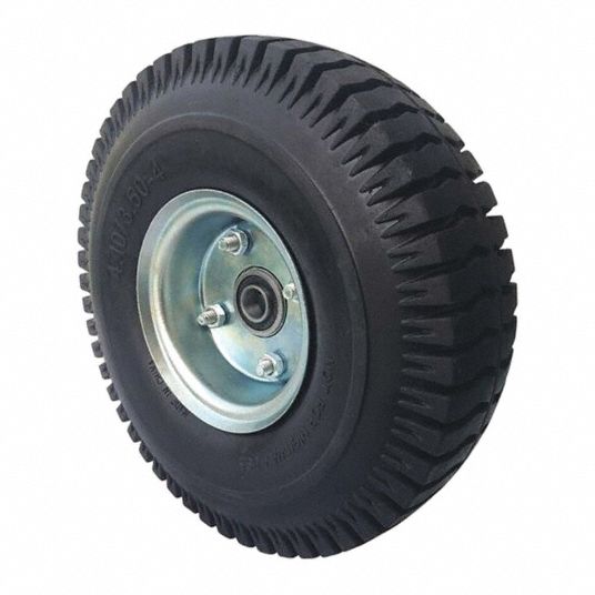 GRAINGER APPROVED Flat-Free Solid Rubber Wheel, 10 3/16 in Wheel Dia ...