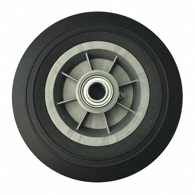 GRAINGER APPROVED FlatFree Solid Rubber Wheel 8 in Wheel Dia., 2 in