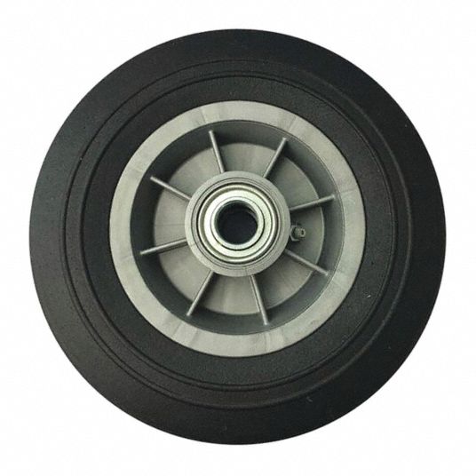 GRAINGER APPROVED FlatFree Solid Rubber Wheel, 8 in Wheel Dia., 500 lb
