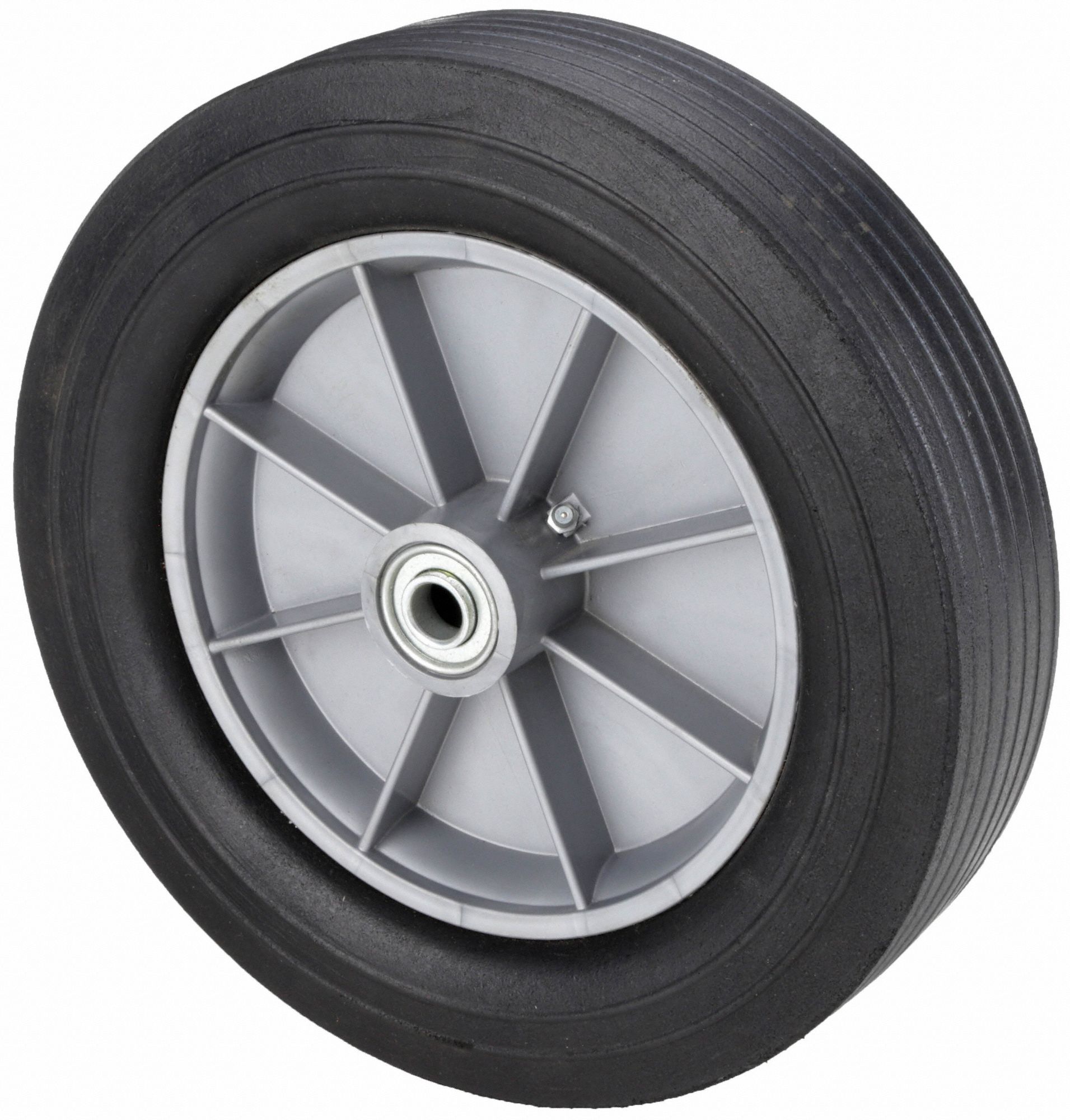 FLAT-FREE SOLID RUBBER WHEEL, 11⅞ IN WHEEL DIAMETER, 2⅞ IN WHEEL W, 550 LB, STANDARD