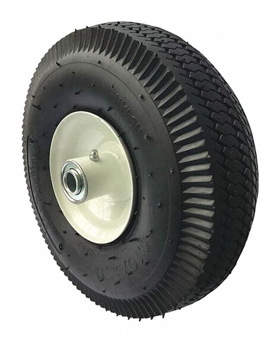 GRAINGER APPROVED Pneumatic Wheel, 10 in Wheel Dia., 300 lb Load Rating