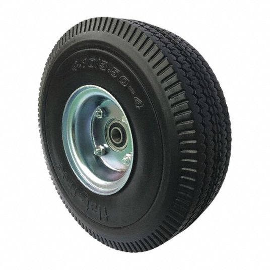 GRAINGER APPROVED Flat-Free Polyurethane Foam Wheel, 10 in Wheel Dia ...