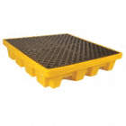 DRUM SPILL CONTAINMENT PALLET, FOR 4 DRUMS, 66 GAL CAPACITY, 6,000 LB LOAD CAPACITY