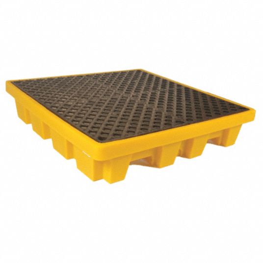 48 x 48 Plastic Nestable Drum Pallet w/ Safety Lip